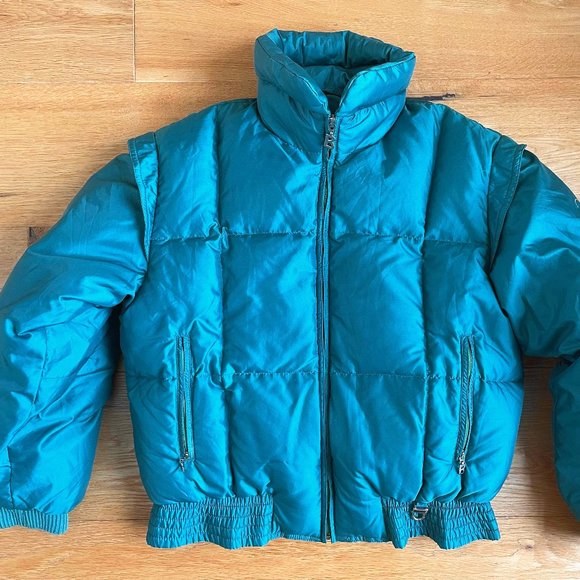 BOGNER down puffer ski coat size 6 in Aqua--excellent condition